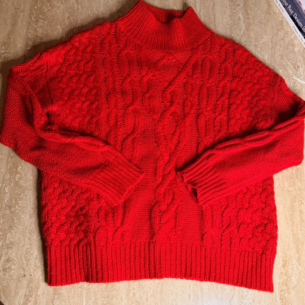 Velvet by Graham and Spencer cable knit turtleneck sweater